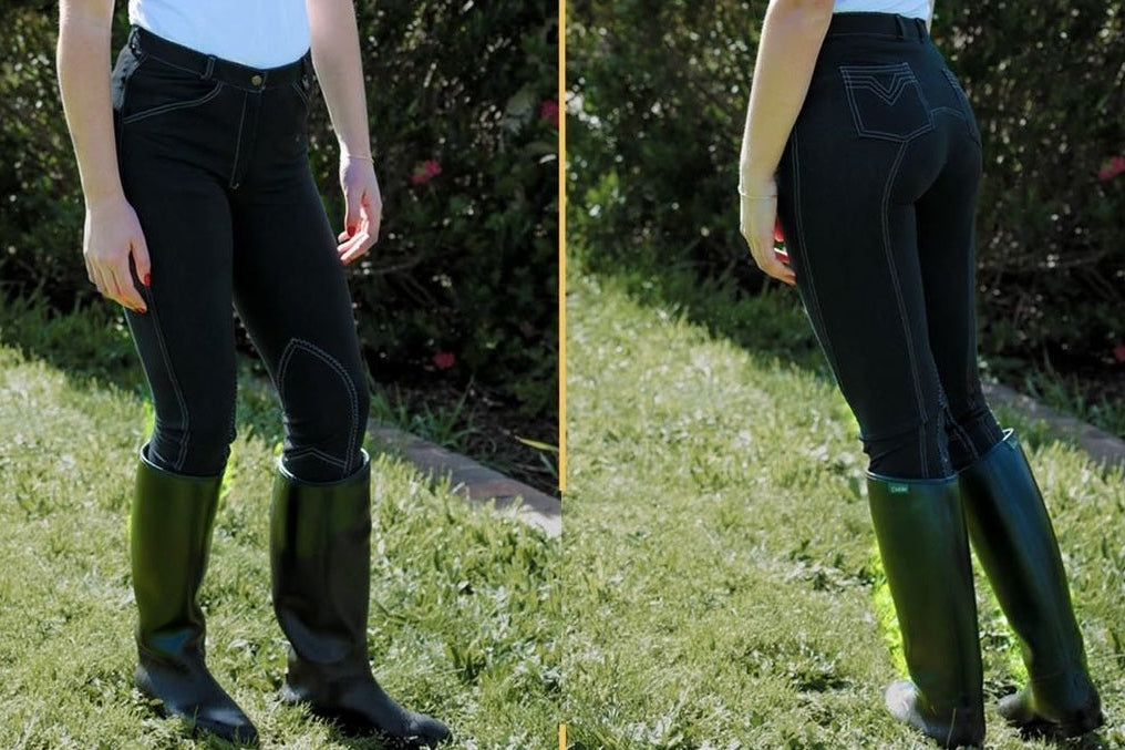 Super Stretchy Denim Look Black Jodhpurs