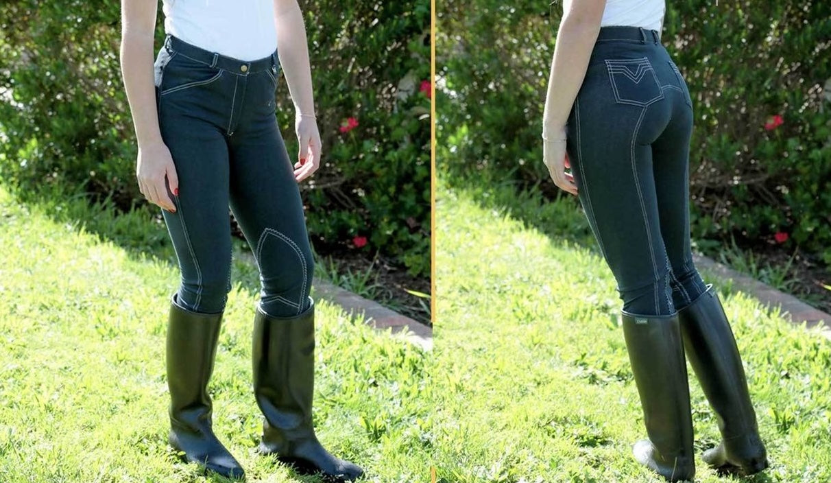 Super Stretchy Denim Look Navy Blue Jodhpurs