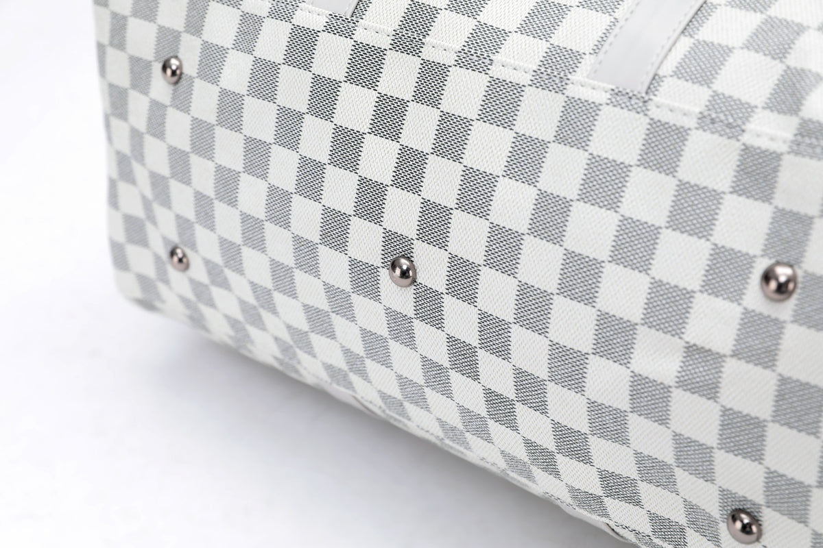 Silver duffel bag base studs