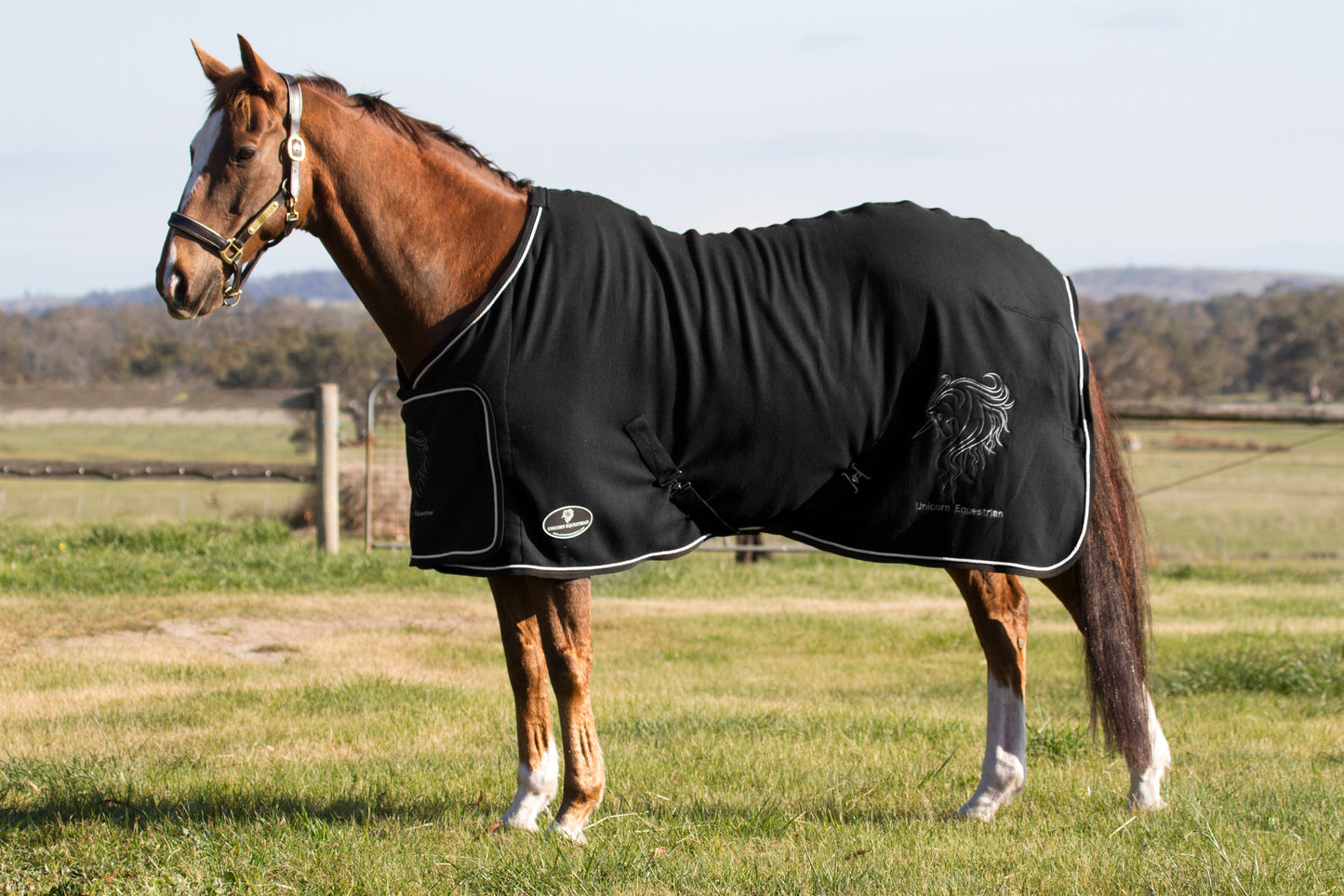 Unicorn Embroidered Anti Piling Show Fleece Horse Rug