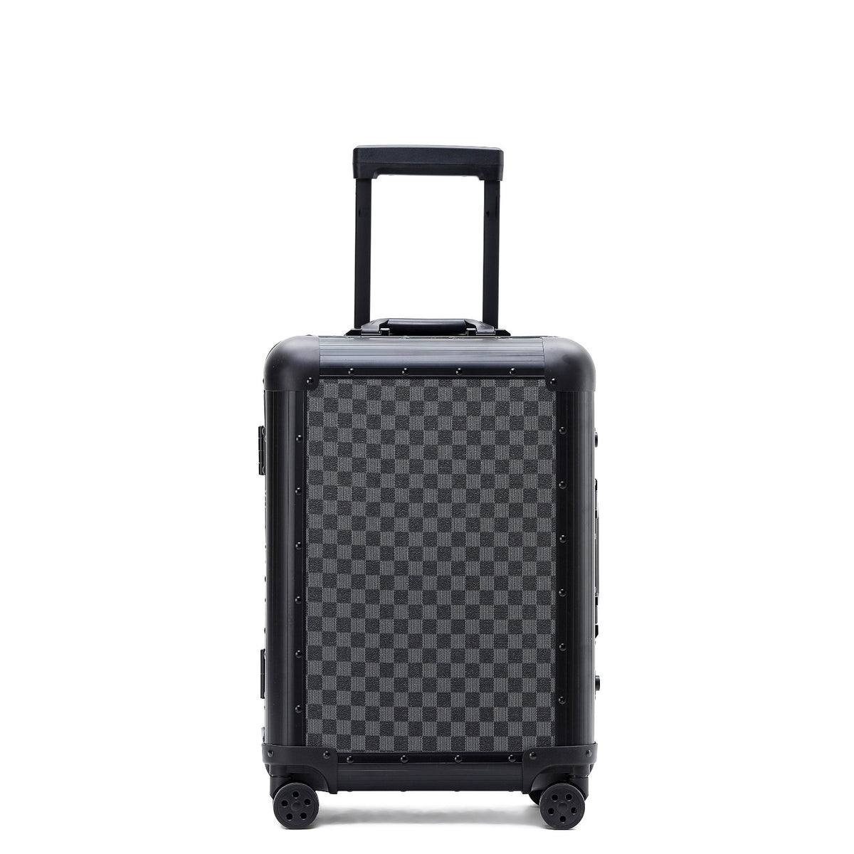 Black Aluminium Checkerboard Suitcase
