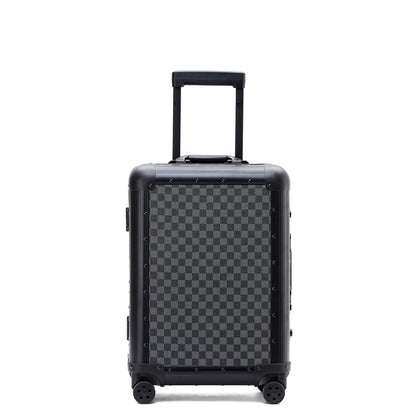 Black Aluminium Checkerboard Suitcase