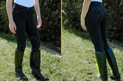 Super Stretchy Denim Look Black Jodhpurs