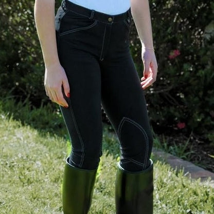 Super Stretchy Denim Look Black Jodhpurs