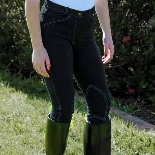 Super Stretchy Denim Look Black Jodhpurs