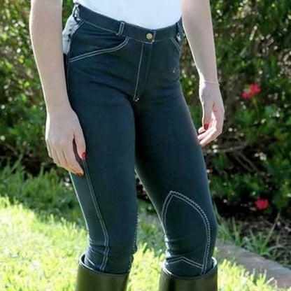 Super Stretchy Denim Look Navy Blue Jodhpurs