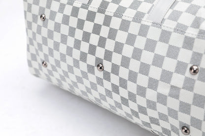 Silver duffel bag base studs