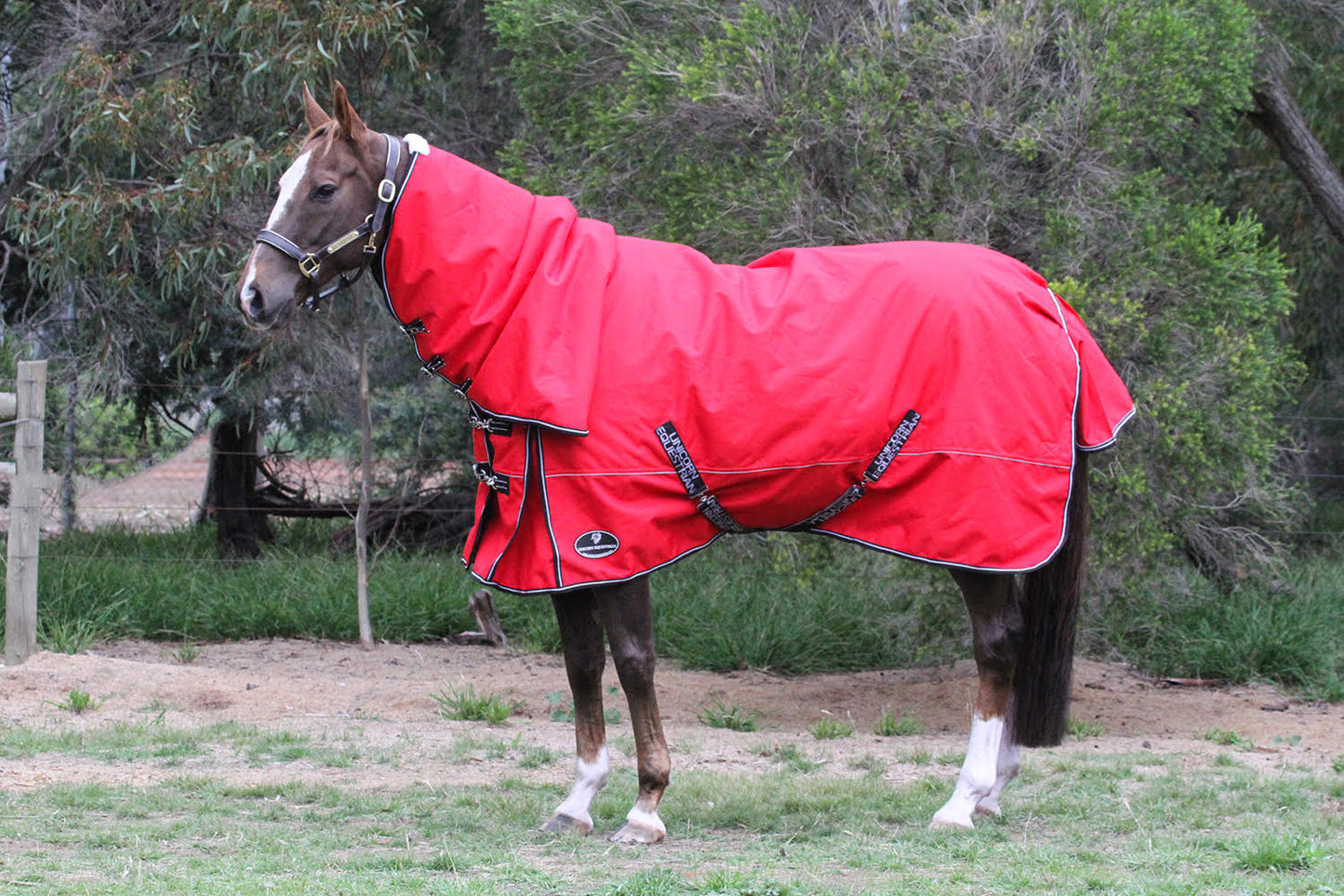 Red Aussie Bushmaster 2000 Denier 300 GSM Polyfill Waterproof & Breathable Winter Horse Rug